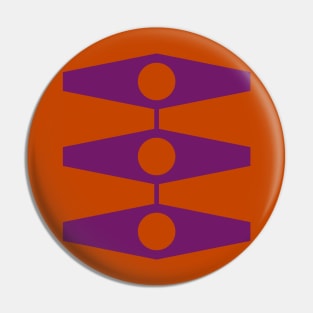 Abstract Eyes in Purple and Burnt Orange Pin