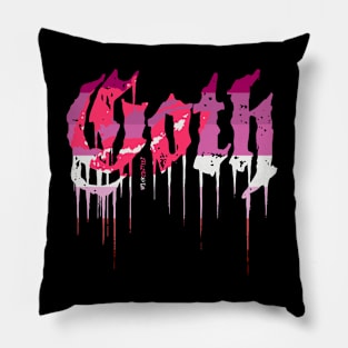 Goth lipstick lesbian Pillow