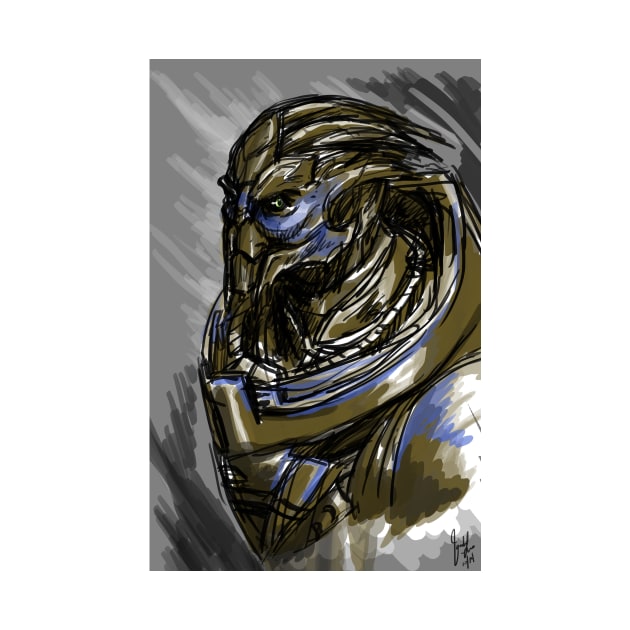 Painted Garrus by CandaceAprilLee