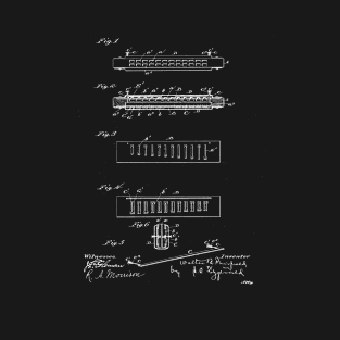 Harmonica Vintage Patent Drawing T-Shirt