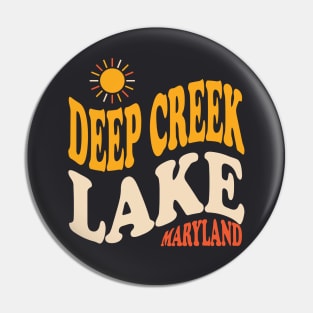 Deep Creek Lake State Park Maryland Retro Sunset Pin