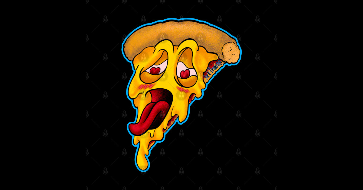 Ghostface pizza blush Pizza Face Sticker TeePublic