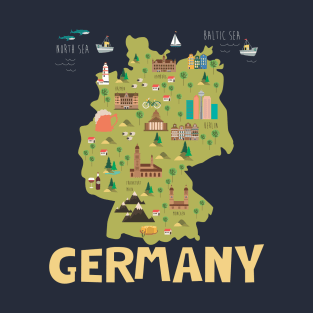 Germany illustrated map T-Shirt