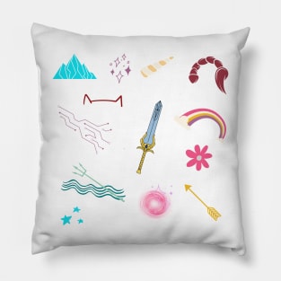 She-ra Character Theme collage - She-re and the princesses of power Pillow