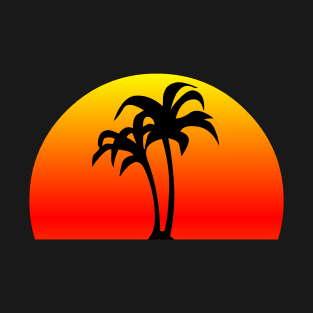 Retro sun with palm trees T-Shirt