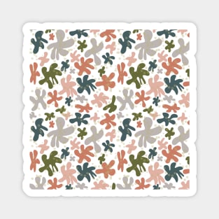 Floral Doodles on White Magnet