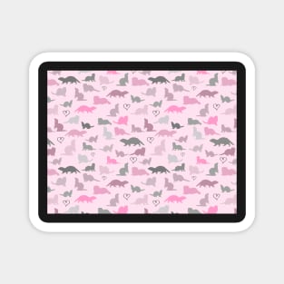 Pink Ferrets Pattern Magnet