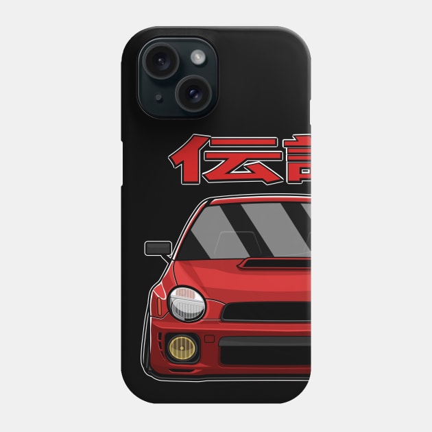 red Subie Bug Eye Legend Phone Case by dipurnomo