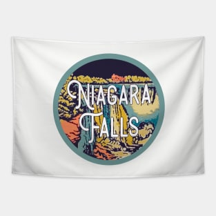 Niagara Falls Vintage Travel Decal Tapestry