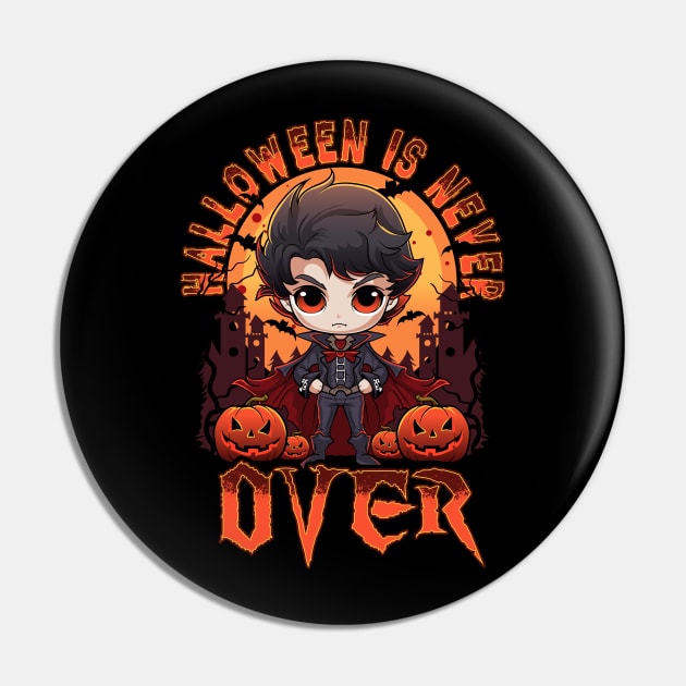 Halloween Is Never Over Chibi Anime Vampire Boy Pin by E