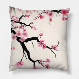 Pretty sumi-e cherry blossoms / sakura Pillow