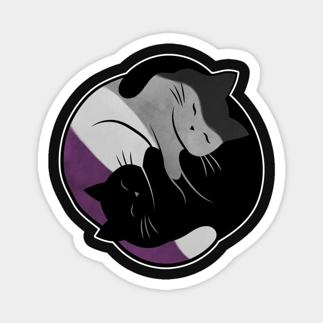 Asexual Eternal Yin Yang Cat Magnet by Psitta