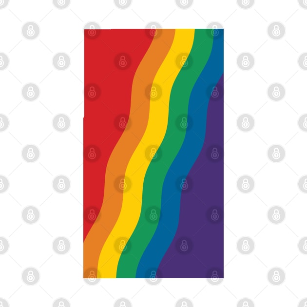 Rainbow Pride Flag (Proud LGBTQ+ Community Pride Flag) Slanted Wave Version by Teeworthy Designs