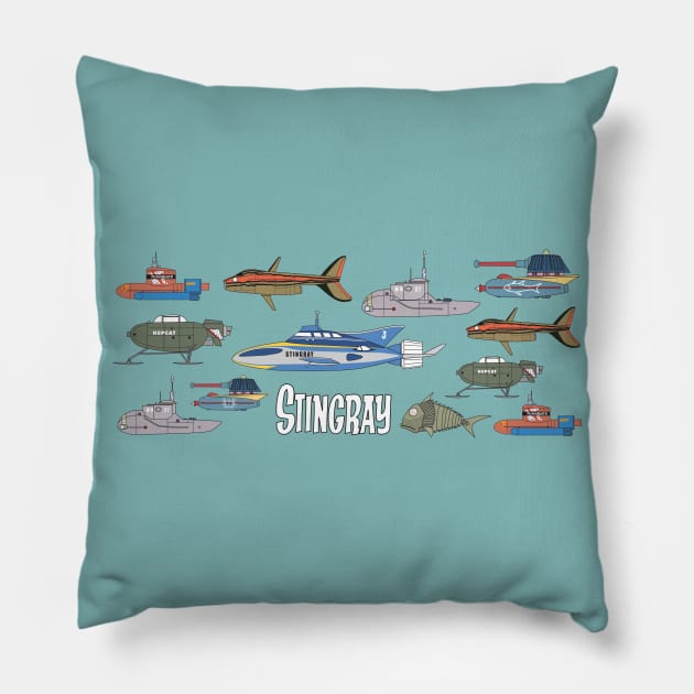 Stingray and other submarines Pillow by RichardFarrell