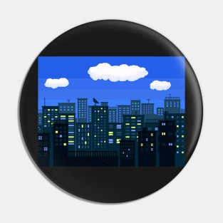 Night City Pixel Art Pin