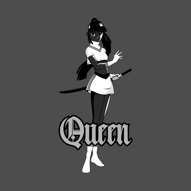 Anime Queen Black Out With sword by Just In Tee Shirts