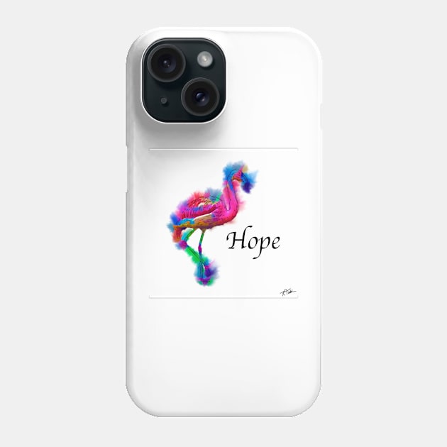 Hope - Prancing Flamingo Abstract Phone Case by KirtTisdale