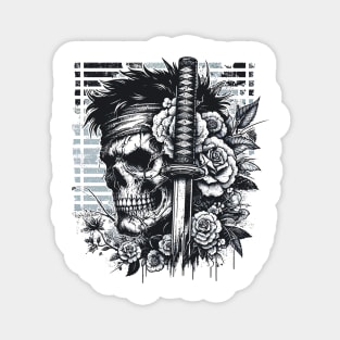 Sworded Blossom Skull Magnet