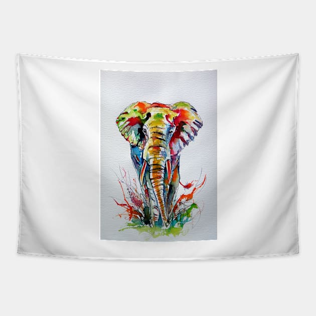 African elephant Tapestry by kovacsannabrigi