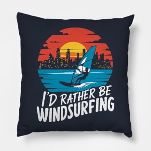 I'd Rather be Windsurfing. Retro Pillow