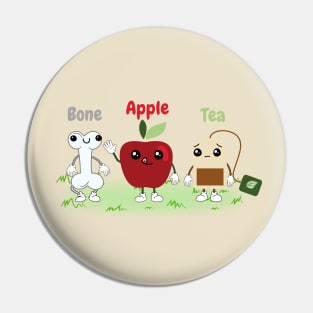 Bone apple tea funny cute fruit design Pin