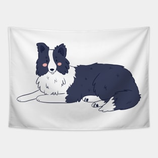 Cute cartoon border collie Tapestry