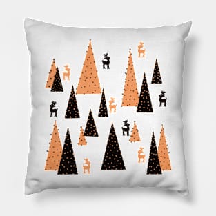 Reindeer in the forest at Christmas Pillow