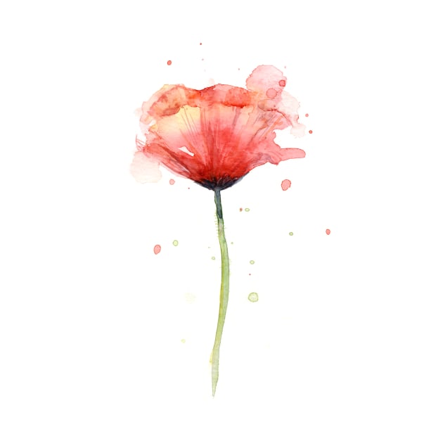 Poppy Watercolor by Olechka