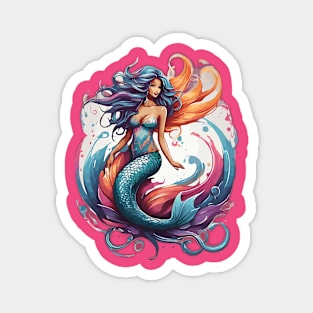 Colourful Mermaid Lily Magnet