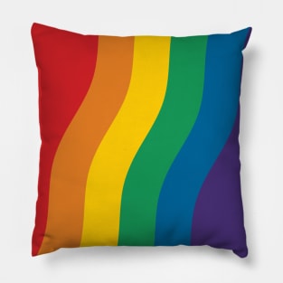 Rainbow Pride Flag (Proud LGBTQ+ Community Pride Flag) Slanted Wave Version Pillow