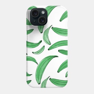 Watercolor bananas - green Phone Case