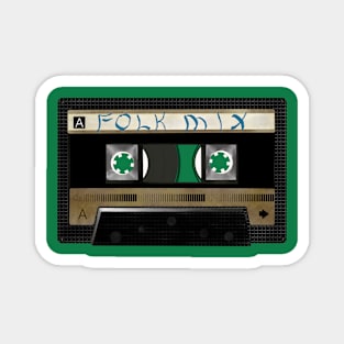 Folk Mixed Cassette Tape - Mix Tape - for recording analogue music Magnet