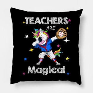 Teachers Are Magical Unicorn Softball Player Pillow