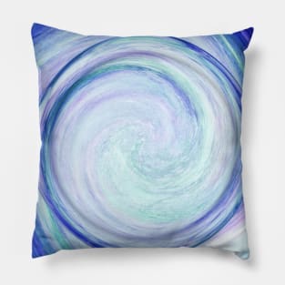 Fluid Pour Ocean Wave Blue Pillow