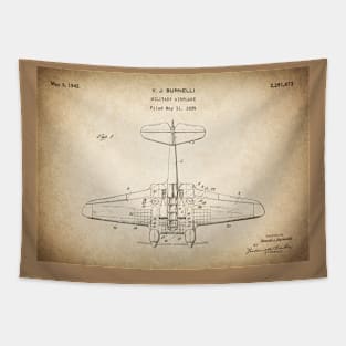 Military Airplane - 1939 Burnelli Patent Drawing - S Tapestry