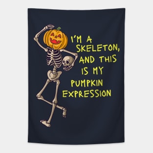 pumpkin head skeleton Tapestry