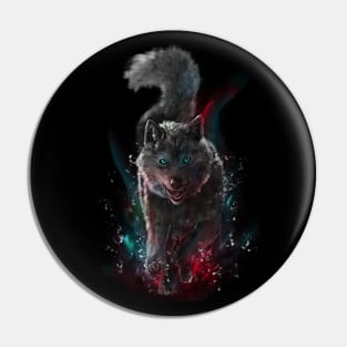 Funny wolf Pin