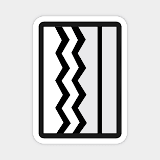 Abstract, geometric, zigzag, strips- gray, black and white. Magnet