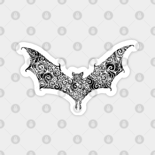 Swirly Bat Magnet by VectorInk