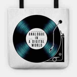 Analogue In A Digital World Vinyl Record Collector LP Gift for Vinyl Enthusiast Retro Music Interest DJ Tote