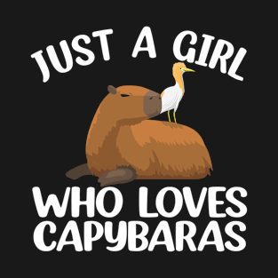 Cute Capybara For Girls Just A Girl Who Loves Capybara T-Shirt