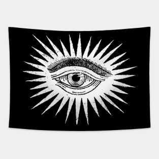 Vintage Psychedelic Eye Illustration Tapestry