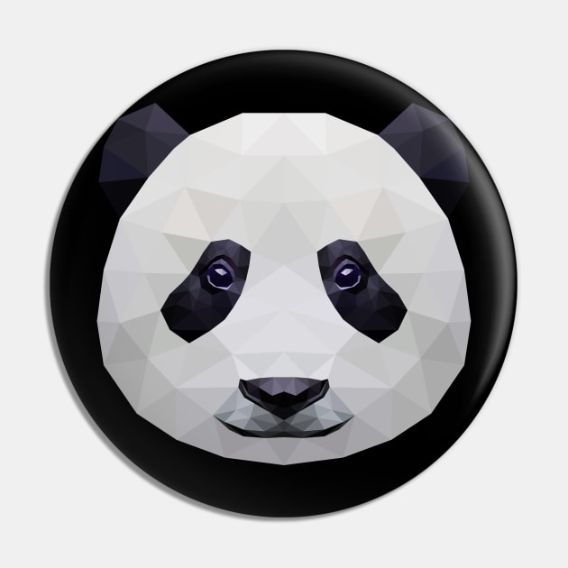 Pixelated Panda Face Nerd Animal Lover Gift Pin by BadDesignCo