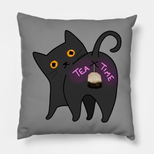 Tea Time Cat Pillow