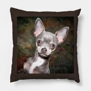 Cute Cheeky Chihuahua face art design Pillow