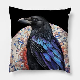 Crow Raven Corvid Birders Backyard Bird Watchers Pillow