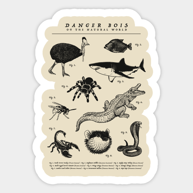 Danger Bois Of The Natural World - Biology - Sticker