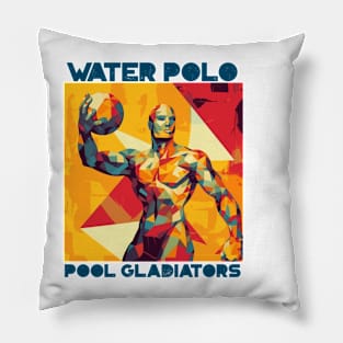 pool gladiators, waterpolo design v3 Pillow