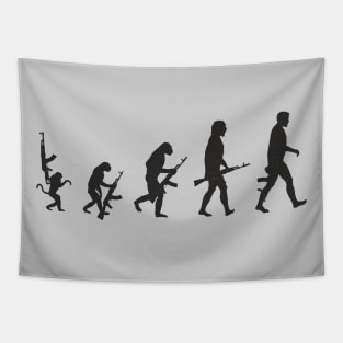 A joke! Evolution of a man with a Kalashnikov Assault Rifle Tapestry