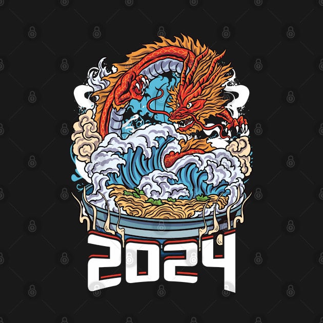 Chinese New Year of the Dragon 2024 Ramen and Wave by creative